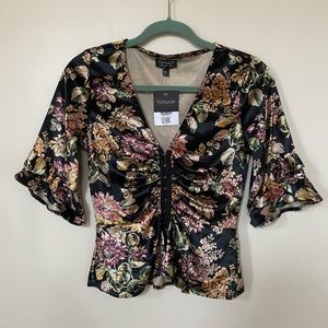 Topshop Velvet Blouse